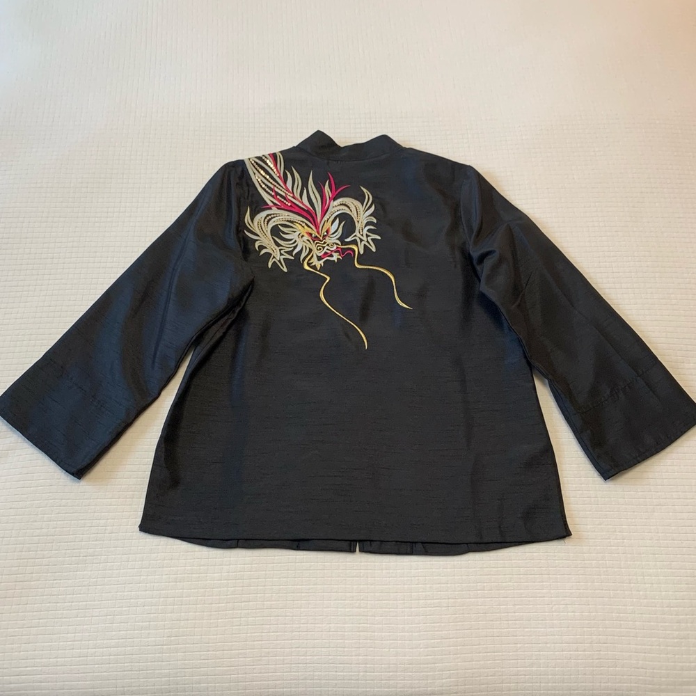 Bob Mackie Wearable Art embroidered dragon jacket/top - Picture 7 of 15